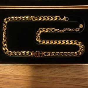 Brand New Abbott Lyon MH Initial Choker Gold Necklace